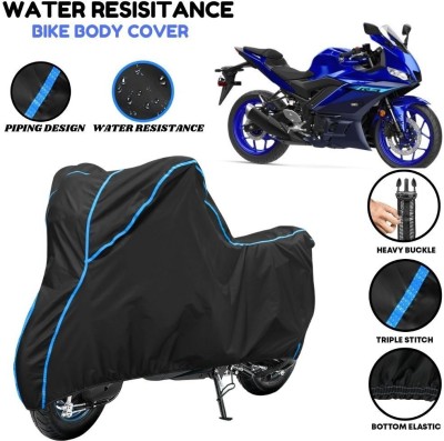 VOICO Waterproof Two Wheeler Cover for Yamaha(YZF R3, Black, Blue)