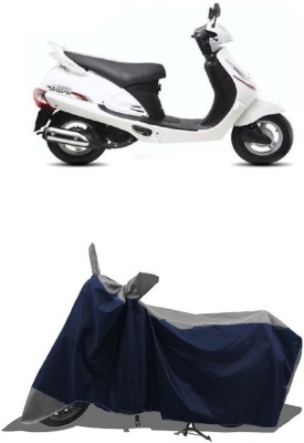 SUGASHRI Waterproof Two Wheeler Cover for Mahindra(Duro 125, Grey, Blue)