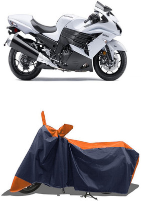 SUGASHRI Waterproof Two Wheeler Cover for Kawasaki(Ninja ZX 14R BS6, Orange, Blue)
