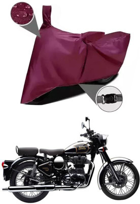 KEDIT Two Wheeler Cover for Royal Enfield(Classic Chrome, Maroon)