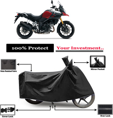 Amexride Two Wheeler Cover for Suzuki(V Strom 1000, Black)
