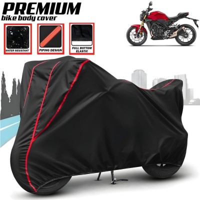 Mwiss Waterproof Two Wheeler Cover for Honda(CB300R, Black, Red)