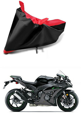 AutoGalaxy Waterproof Two Wheeler Cover for Kawasaki(Ninja ZX-6R, Red, Black)
