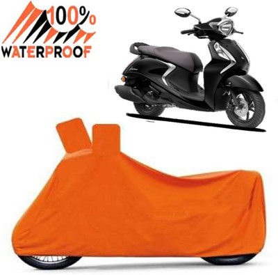ROYAL AUTO MART Waterproof Two Wheeler Cover for Yamaha(Fascino 125, Orange)