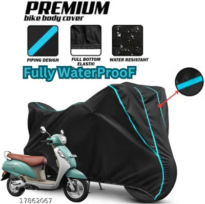 AutoGalaxy Waterproof Two Wheeler Cover for Suzuki(Access 125, Black)