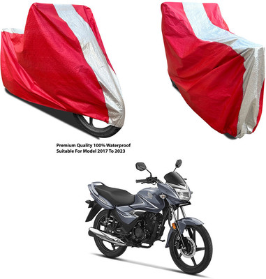 AutoGalaxy Waterproof Two Wheeler Cover for Honda(CB Shine SP, Silver, Red)