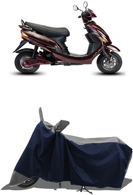 SUGASHRI Waterproof Two Wheeler Cover for Hero Electric(Electric Wave Dx, Grey, Blue)