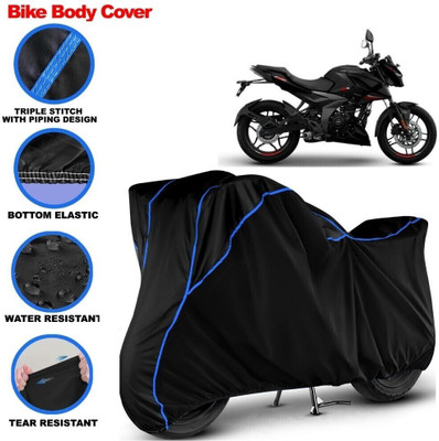 Grizzly Waterproof Two Wheeler Cover for Bajaj(Pulsar N160, Black, Blue)