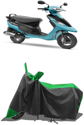 SUGASHRI Waterproof Two Wheeler Cover for TVS(Scooty Pep+ BS6, Green, Black)