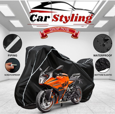 Car Styling Waterproof Two Wheeler Cover for KTM(RC 390, Black, White)