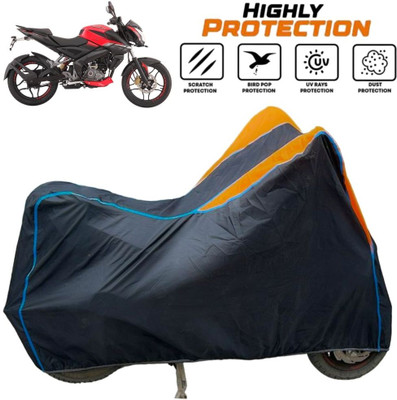 ZAQE Two Wheeler Cover for Bajaj(Pulsar 180NS BS6, Black, Orange, Blue)