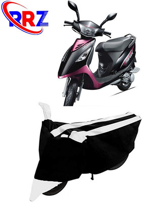 RRZ Waterproof Two Wheeler Cover for TVS(Scooty Streak, Black, White)
