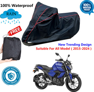 OliverX Waterproof Two Wheeler Cover for Yamaha(FZ-FI BS6, Black, Red)