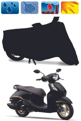 smwzxyu Waterproof Two Wheeler Cover for Yamaha(Fascino, Black)