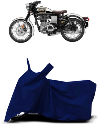 VESMEI Two Wheeler Cover for Royal Enfield(Classic Stealth Black, Blue)