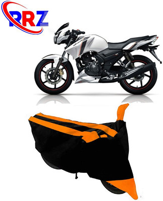 RRZ Waterproof Two Wheeler Cover for TVS(Apache 150, Black, Orange)
