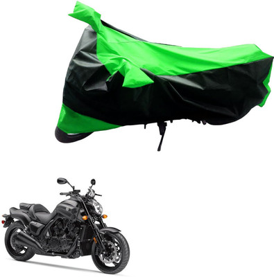 Mdstar Waterproof Two Wheeler Cover for Yamaha(VMAX, Black, Green)