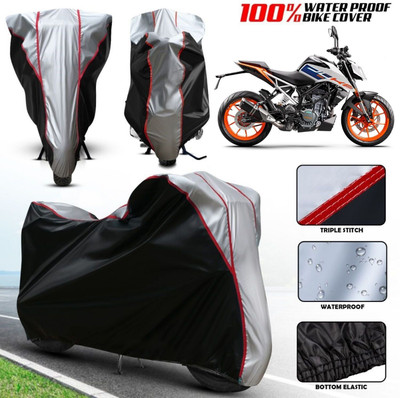 xodi Waterproof Two Wheeler Cover for KTM(125 Duke, Silver, Black, Multicolor)
