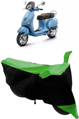 HEMSKAR Two Wheeler Cover for Vespa(Elegante 150, Black, Green)