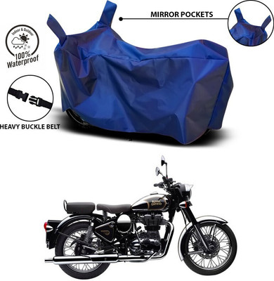 ANTHUB Waterproof Two Wheeler Cover for Royal Enfield(Classic Chrome, Blue)