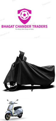 bhagat chander traders Waterproof Two Wheeler Cover for Piaggio(Vespa, Black)
