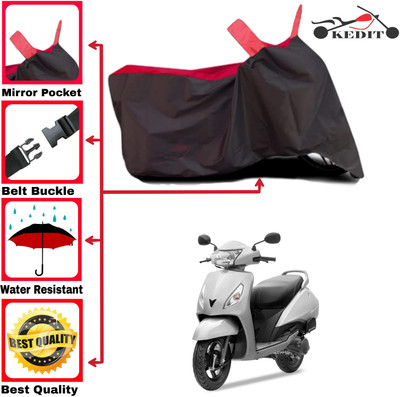 KEDIT Two Wheeler Cover for TVS(Jupiter, Red, Black)