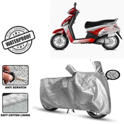 ROYAL AUTO MART Waterproof Two Wheeler Cover for Mahindra(Gusto 125, Silver)