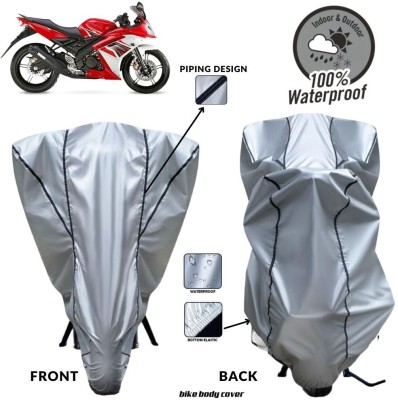 MADAFIYA Two Wheeler Cover for Yamaha(R15S BS6, Silver, Black)