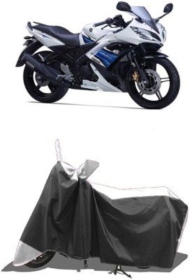 SUGASHRI Waterproof Two Wheeler Cover for Yamaha(YZF R15 S, White, Black)