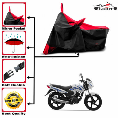KEDIT Two Wheeler Cover for TVS(Sport ES, Red, Black)