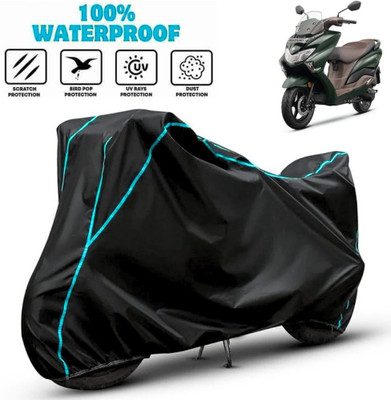favy Waterproof Two Wheeler Cover for Suzuki(Burgman Street 125, Black, Blue)