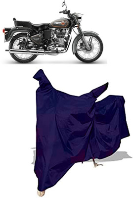 Amexride Two Wheeler Cover for Royal Enfield(Bullet 500, Blue)