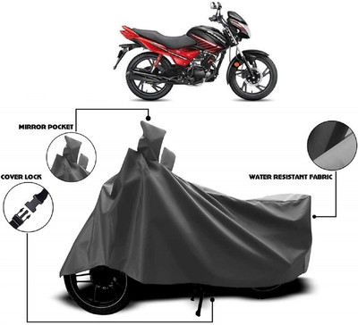 MMSSTAR Waterproof Two Wheeler Cover for Hero(Glamour FI, Grey)
