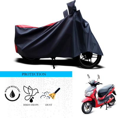 ANTHUB Waterproof Two Wheeler Cover for Hero(Electric Dash, Black, Red)