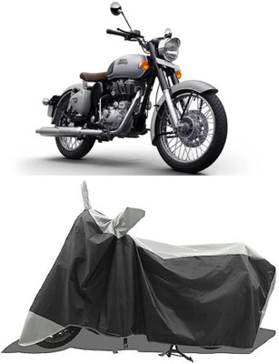 GROFATIK Two Wheeler Cover for Royal Enfield(Classic 350, Grey)
