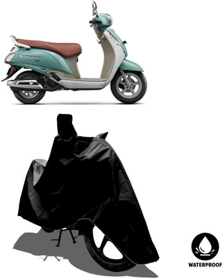 Amexride Waterproof Two Wheeler Cover for Suzuki(Access 125, Black)
