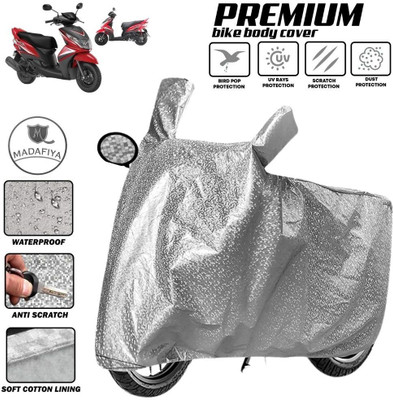 MADAFIYA Two Wheeler Cover for Yamaha(Ray Z BS6, Silver)