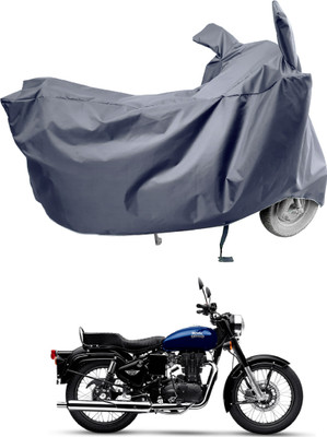 Amexride Two Wheeler Cover for Royal Enfield(Bullet 350 New BS6, Grey)