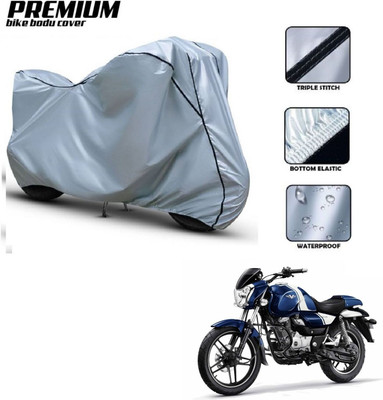 Car Life Waterproof Two Wheeler Cover for Bajaj(V15, Silver, Black)