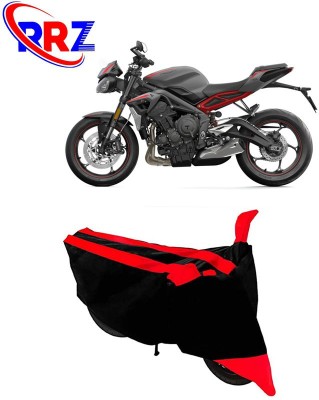 AutoGalaxy Waterproof Two Wheeler Cover for Triumph(Street Triple RS, Black, Red)