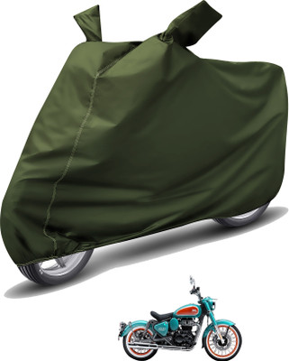 Caronix Waterproof Two Wheeler Cover for Royal Enfield(Classic 350, Green)