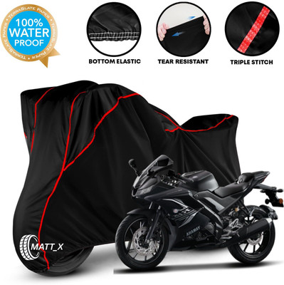 MATT_X Waterproof Two Wheeler Cover for Yamaha(R15, Black, Red)