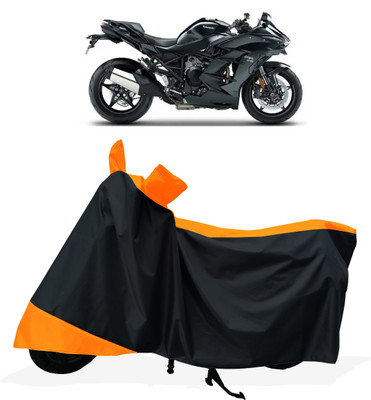 Tricway Two Wheeler Cover for Kawasaki(Ninja H2 SX BS6, Orange)
