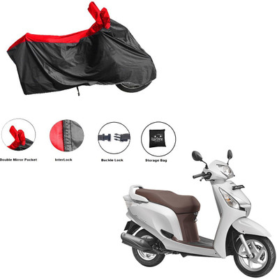 RiderShine Waterproof Two Wheeler Cover for Honda(Aviator, Black, Red)