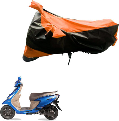 Mdstar Waterproof Two Wheeler Cover for TVS(Zest, Black, Orange)