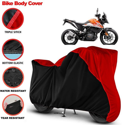Grizzly Waterproof Two Wheeler Cover for KTM(390 Adventure, Black, Red)