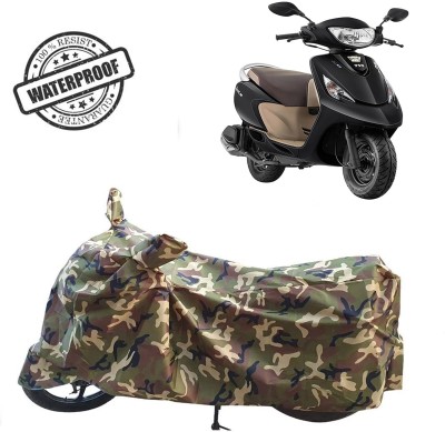 ROYAL AUTO MART Waterproof Two Wheeler Cover for TVS(Scooty Zest, Green, Multicolor)