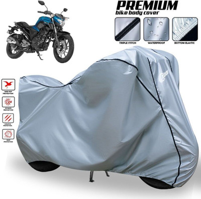 xodi Waterproof Two Wheeler Cover for Yamaha(FZ25 BS6, Silver, Black)