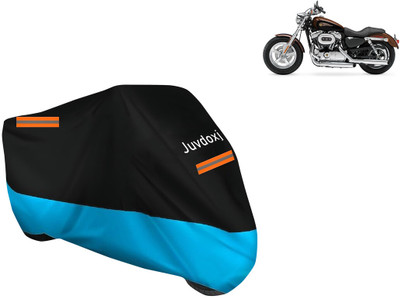 Juvdoxj Waterproof Two Wheeler Cover for Harley Davidson(1200 Custom, Blue)