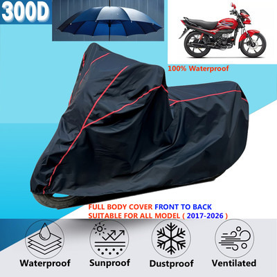 AutoGalaxy Waterproof Two Wheeler Cover for Hero(Passion Pro i3S, Black, Red)